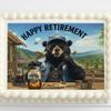 Funny Moonshine Bear Cake Topper Rustic Party Decoration with Cool Bear, Bees & Backyard Vibes for Birthdays & BBQs (Fits 6 Inch round cake or larger) view 3