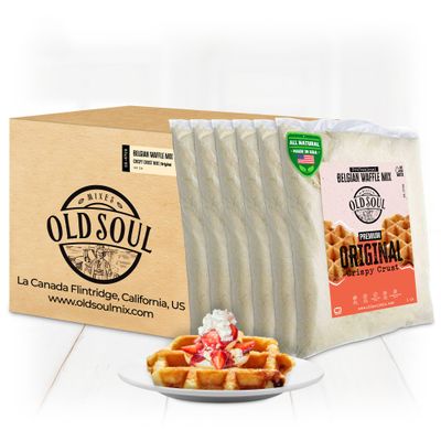OldSoul Belgian Waffle Batter Mix | Original Flavour | 30 Lbs | 168 Waffles (30 Lbs, Traditional)