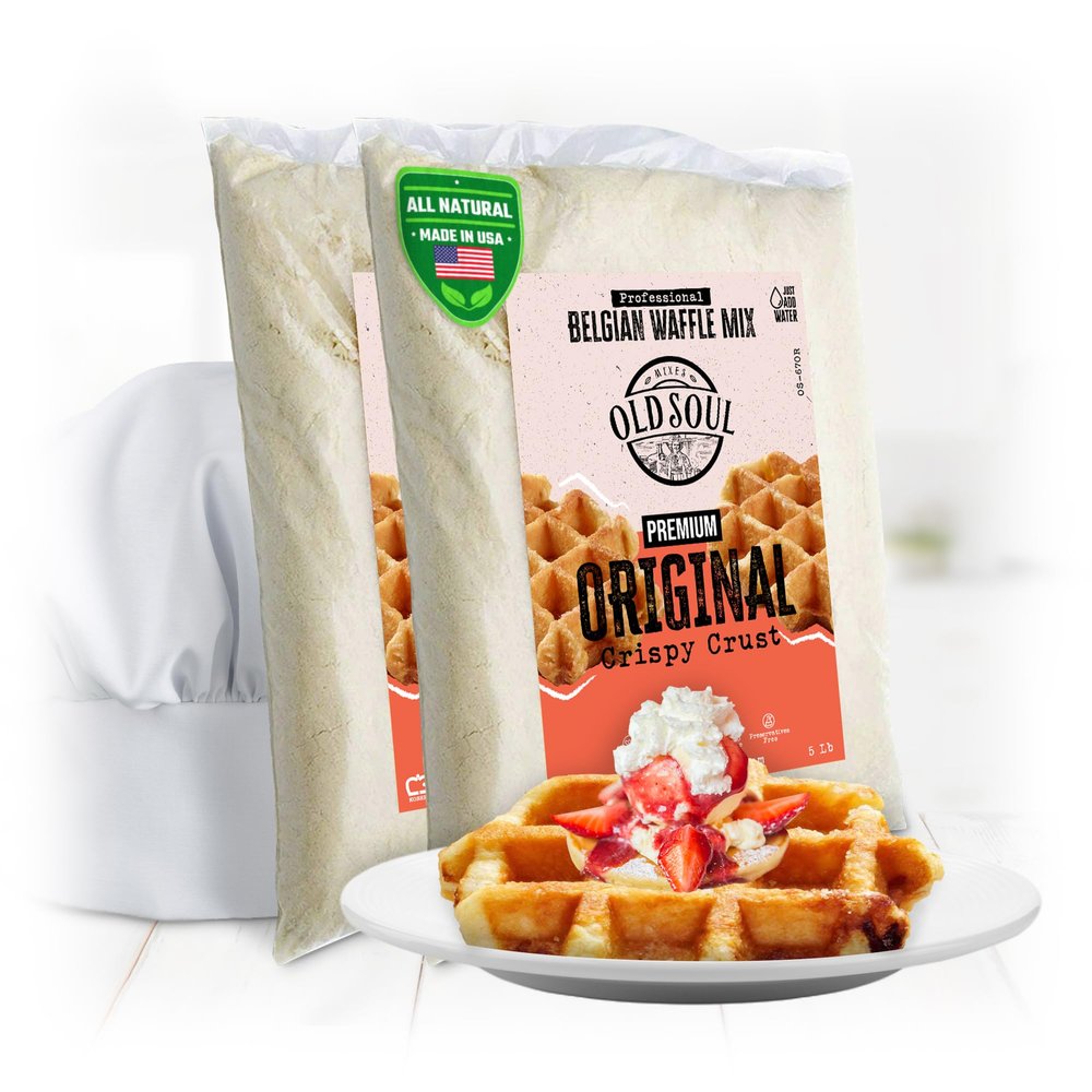OldSoul Belgian Waffle Batter Mix | Original Flavour | 10 Lbs | 56 Waffles (10 Lbs, Traditional)
