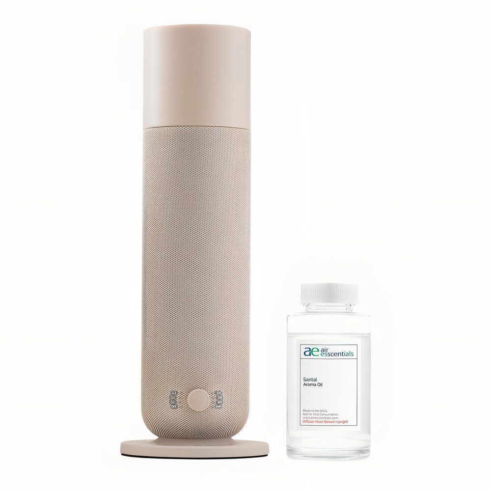 AE800 Tower Bluetooth Smart Diffuser with Santal Oil, A Warm Sandalwood & Cardamom Blend, Waterless Scent Machine for Home or Office, Large Room Coverage Up to 800 Sq. Ft.