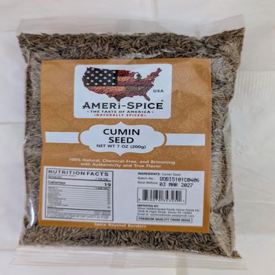 Ameri-Spice Cumin Seeds Whole (Jeera) Spice 7oz (200g) ~ All Natural | Gluten Friendly | Indian Origin