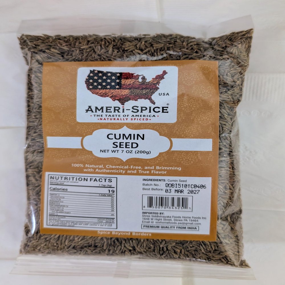 Ameri-Spice Cumin Seeds Whole (Jeera) Spice 7oz (200g) ~ All Natural | Gluten Friendly | Indian Origin
