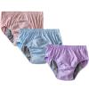 Adult Cloth Diapers for Women,Leakproof Panties for Adults Incontinence Washable Reusable Cotton Diaper TPU Waterproof Incontinence Nappy Underwear(Light Pink+Purple+Blue,3XL) view 1