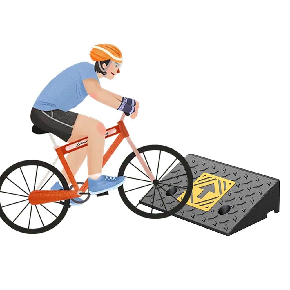 5in Driveway Curb Ramp, Portable Wheelchair Ramp, Plastic Threshold Ramps for Sidewalk Lawn Mower Cars Wheelchairs Pet Mobility(50x30x15cm/19.68x11.81x5.91in)