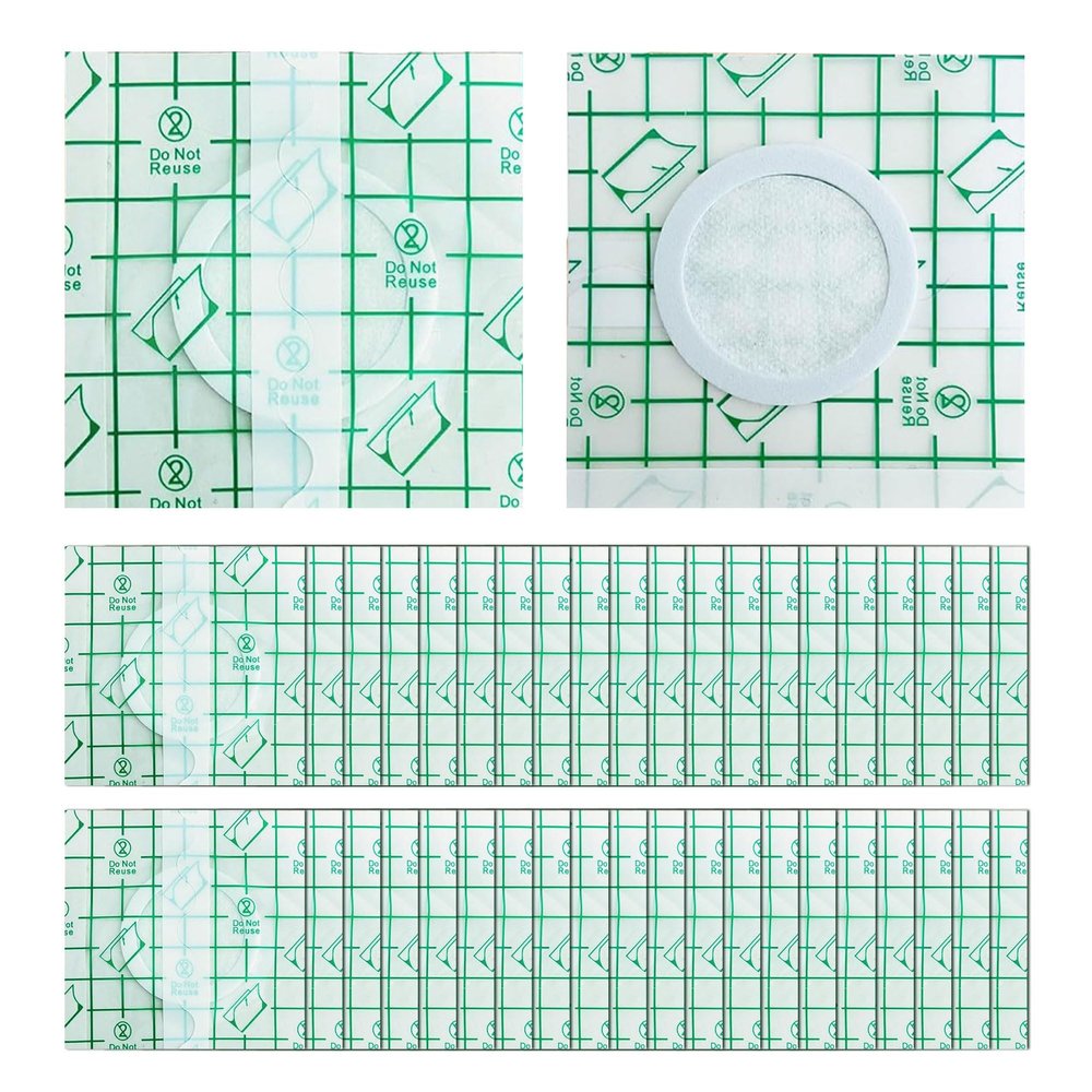 40PCS Self-Adhesive Castor Oil Pack Wraps for Belly Button, PU Waterproof Cover Patch with Cotton Pad, Disposable & Highly Absorbent (7x7cm, Oil Not Included)