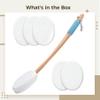 Chewtoyo 7-Piece Lotion Back Applicator Set, Includes Wooden Handle, 6 Sponge Pads, Ideal for Women, Elderly, with Hanging Rope view 3