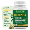 Novafun Organic Moringa Capsules 1000mg, 10:1 Leaf Extract Supplement with Turmeric & Black Pepper for Energy, Antioxidant, Immune Support, Vegan, 60 Capsules view 1
