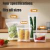 Food Grade Fresh-Keeping Bags, Plastic Produce Bags, Food Storage Bags, Household Separate Storage Bag, Reusable Slider Freezer Bags Refrigerator Storage for Fruit Vegetable Kitchen (4 Set) view 2