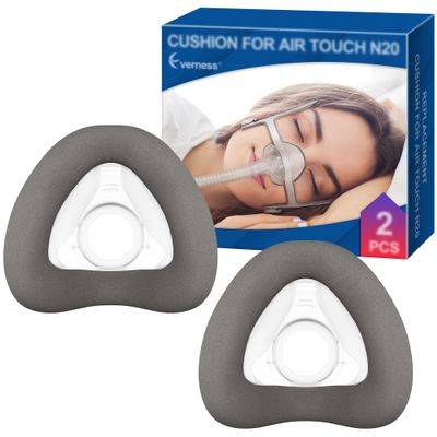 2 Packs Memory Foam Nasal Mask Cushion (S) for ResMed AirTouch N20 & AirFit N20, Highlights Leak-Free Seal with Brown Memory Foam CPAP Technology - Small