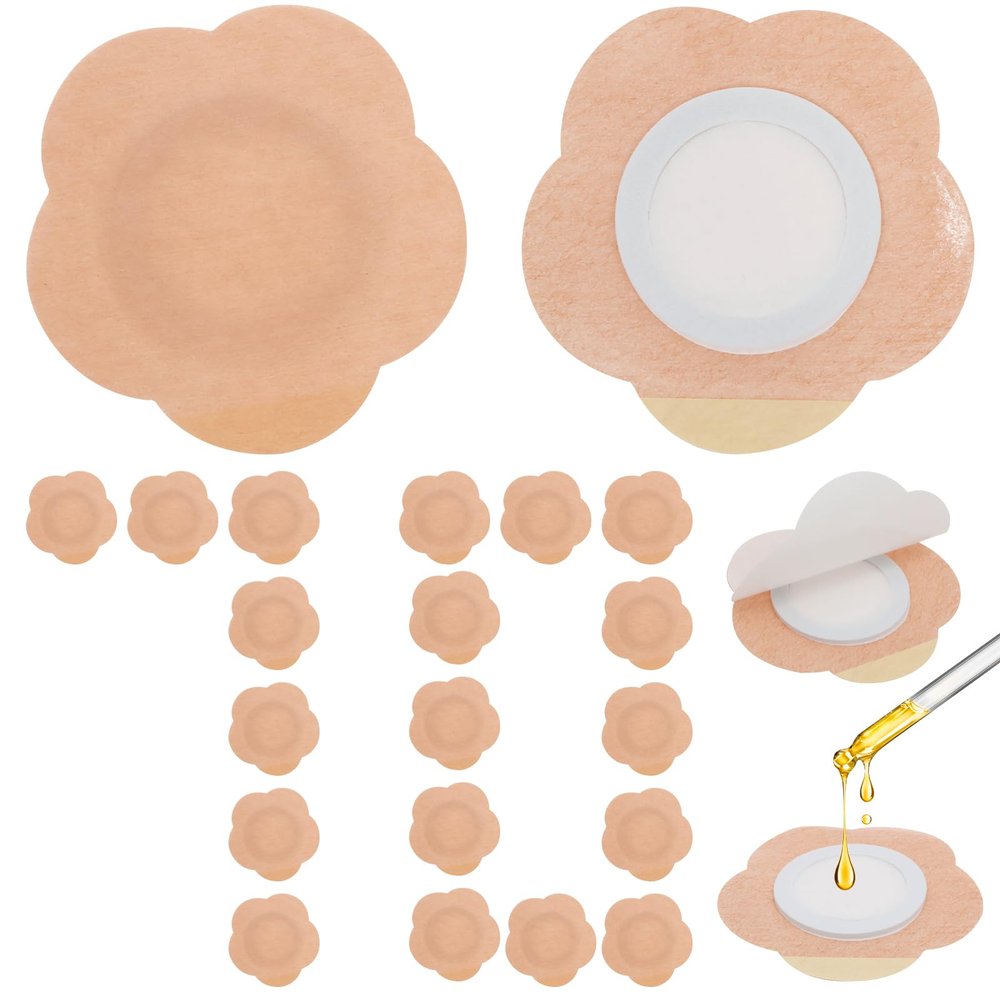 70PCS Oil Patches, Organic Cotton Self-Adhesive Pads, Oil Pack Wraps for Belly Button, Portable Anti Leakage No Wash