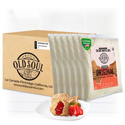 OldSoul Professional Taiyaki Waffle Mix | Crispy | Original Flavor | Dough Mix | 30 Lbs | 504 Waffles (30 Lbs, Traditional)