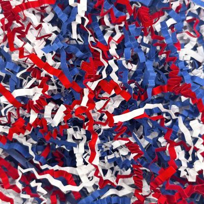 10LB Red Blue White Crinkle Cut Paper Shred Filler, Paper Shreds for Basket Fillers, Birthday, Gift Wrapping, Anniversary, Wedding, Independence Day, 4 of July, Christmas Gift Decor Party Filler