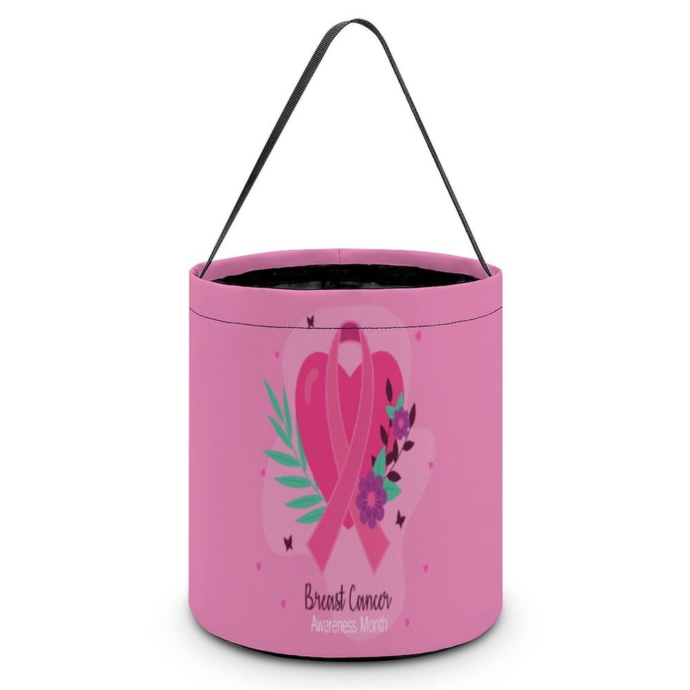 Breast Cancer Awareness Month Halloween Bucket Trick Or Treat Bags Candy Basket Party Supplies Festive Decorations