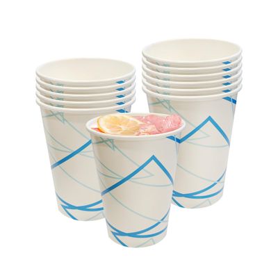 1000 Count Disposable Paper Cold Drink Cups, 12oz White&Blue Cups - Ideal for Iced Coffee, Soda, Juice - Not for Hot Liquids, Leak-Resistant, Perfect for Parties, Picnics, BBQs & Large Gatherings