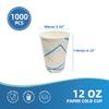1000 Count Disposable Paper Cold Drink Cups, 12oz White&Blue Cups - Ideal for Iced Coffee, Soda, Juice - Not for Hot Liquids, Leak-Resistant, Perfect for Parties, Picnics, BBQs & Large Gatherings view 2