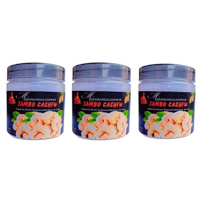Mahamandaleshwar Jambo Cashew Nuts 3 x 250g Premium Whole Kaju, Handpicked Jumbo Size, Pure Taste of India
