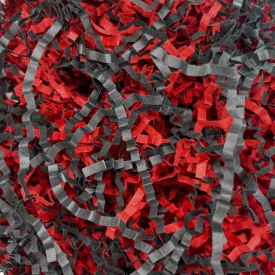 10LB Black Red Crinkle Cut Paper Shred Filler, Paper Shreds for Basket Fillers, Birthday, Gift Wrapping, Anniversary, Wedding, Halloween, Fiesta Stranger Theme, Christmas Gift Decor Party Filler