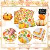40 Pack Fall Thanksgiving Paper Napkins - 13 x 13 Inches 2-Ply Disposable Pumpkin and Autumn Leaves Luncheon Napkins for Thanksgiving Dinner, Cocktail Party Table Decor view 3