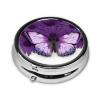 Beautiful Butterfly Pill Box for Pocket or Purse, 3 Compartment Small Pill Case, Portable Travel Pill Organizer Daily Pill Container with Mirror Metal Medicine Case Unique Gift view 2