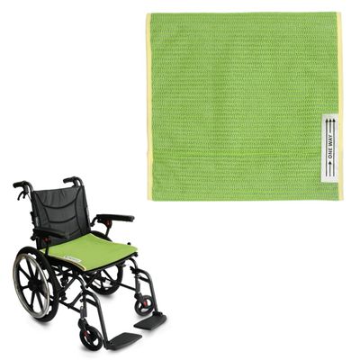 EZSLINGGLIDE Wheelchair Seat Cushion, Fall Prevention Seat Pad for Elderly in Chair or Wheelchair,Non-Slip Cushions in car seat 17"x17"(Green,Without Handle)