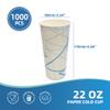 1000 Count Disposable Paper Cold Drink Cups, 22oz White&Blue Cups - Ideal for Iced Coffee, Soda, Juice - Not for Hot Liquids, Leak-Resistant, Perfect for Parties, Picnics, BBQs & Large Gatherings view 3