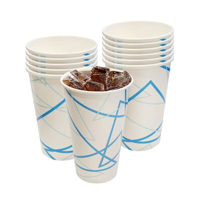 1000 Count Disposable Paper Cold Drink Cups, 16oz White&Blue Cups - Ideal for Iced Coffee, Soda, Juice - Not for Hot Liquids, Leak-Resistant, Perfect for Parties, Picnics, BBQs & Large Gatherings