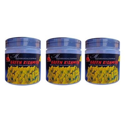 Premium Green Raisins 3x250g Mahamandaleshwar | Handpicked, Naturally Sweet Kishmish | Authentic Indian Taste & Aroma