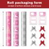 EWES Pink Christmas Wrapping Paper 3 Rolls Set,Aesthetic Elegant Heavy Duty Premium Princess Girls Girly Gift Wrap,Cute Reindeer,Snowflake,Christmas Tree,Silver Reversible,Total 48.6sq.ft view 2