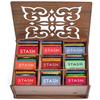 Tea Bags Sampler Gift Box 80 Count, 28 Flavors Wooden (MDF) Tea Organizer in Walnut Variety Pack for Mom, Dad, Friends, Coworkers, Students, Men & Women view 1