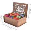 Tea Bags Sampler Gift Box 80 Count, 28 Flavors Wooden (MDF) Tea Organizer in Walnut Variety Pack for Mom, Dad, Friends, Coworkers, Students, Men & Women view 2