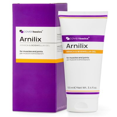 COVERbasics Arnilix - Strong Arnica Gel 98% - High Concentration Formula with Boswellia - Fast Absorbing Muscle and Joint Massage Cream - Natural VEGANOK - Dermatologically Tested (100ml)