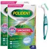 Smokers Bundle - Antibacterial Dental Cleanser Tablets, 90 Ct 2 Pack - Easily Remove Stains Plaque + Denture Brush Designed To Gently Clean Full & Partial Dentures view 1