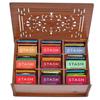 Tea Sampler Gift Box 80 Tea Bags, 28 Unique Flavors MDF Wooden Organizer Premium Variety Pack for Family, Friends, Coworkers Brown Edition view 1