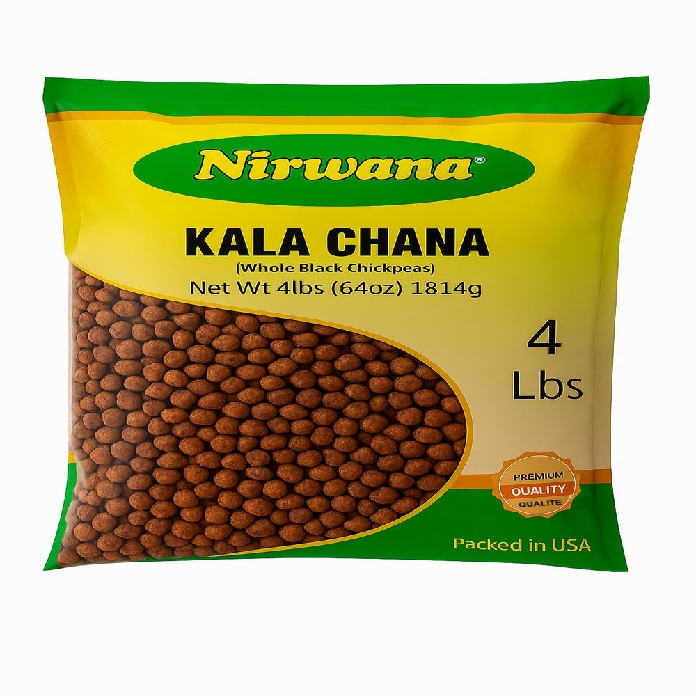 Black Chickpeas (Kala Chana) Premium Dry Garbanzo Beans for Cooking, Snacking & Meal Prep High Fiber Pantry Staple 64 oz
