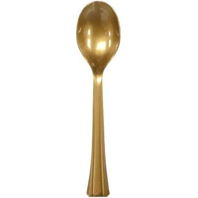 Gold Plastic Soup Spoon Durable Disposable Soup Spoons for Hot and Cold Foods Elegant Utensils for Parties Catering Weddings Events and Buffets (288)