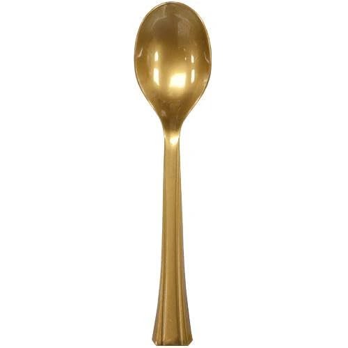 Gold Plastic Soup Spoon Durable Disposable Soup Spoons for Hot and Cold Foods Elegant Utensils for Parties Catering Weddings Events and Buffets (288)