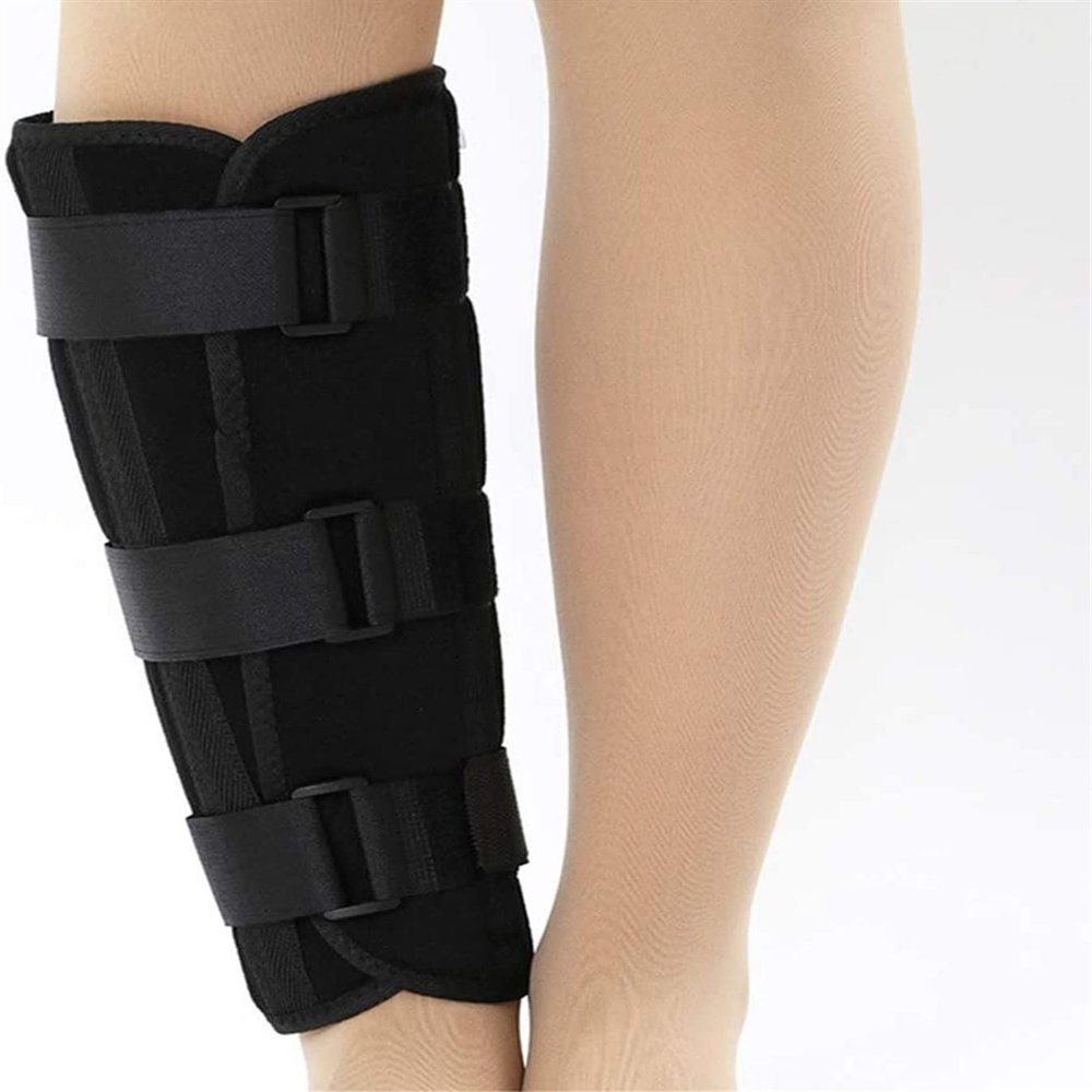 Shank Calf Support Night Splint Support Joint Brace, Tibia And Fibula Fracture Orthosis External Adjustable Fixation Strap Wrap Sleeve Belt Protector,Right-M