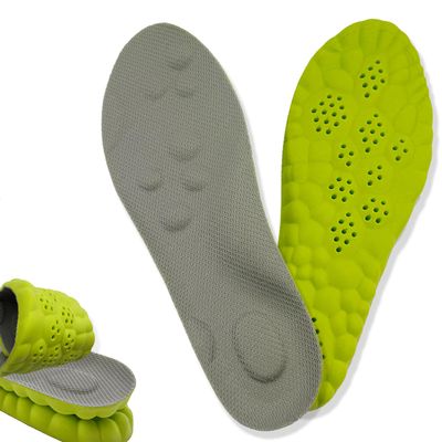 4D Cloud Massage Shoe Insoles for Women Men, Memory Foam Insoles with Arch Support for All-Day Comfort(Green, Men 8 / Women 9)