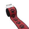 Red & Black Dog Paw Wired Ribbon for Wreath, Animals Print Ribbon with Wired Edge, Gift Wrapping, and Decoration-2.5" x 10 Yards view 2