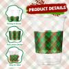 100 Pcs Christmas Plastic Cups 16 oz Xmas Red and Green Plaid Disposable Plastic Cups Christmas Clear Cocktail Glasses for Wedding Winter Candy Beverage Juice Drinking Snacks Coffee Party Supplies view 3