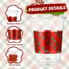 100 Pcs Christmas Plastic Cups 16 oz Xmas Red and Green Plaid Disposable Plastic Cups Christmas Clear Cocktail Glasses for Wedding Winter Candy Beverage Juice Drinking Snacks Coffee Party Supplies view 4