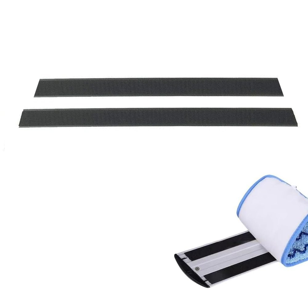 1 Pair Upgrade Hook and Loop Straps Replacement FGQ18000BK00 Set to Replace for Rubbermaid HYGEN FGQ56000YL00 Quick Connect Wall Stair Mop 18inch Mop Head Hook Loop Microfiber Replacement
