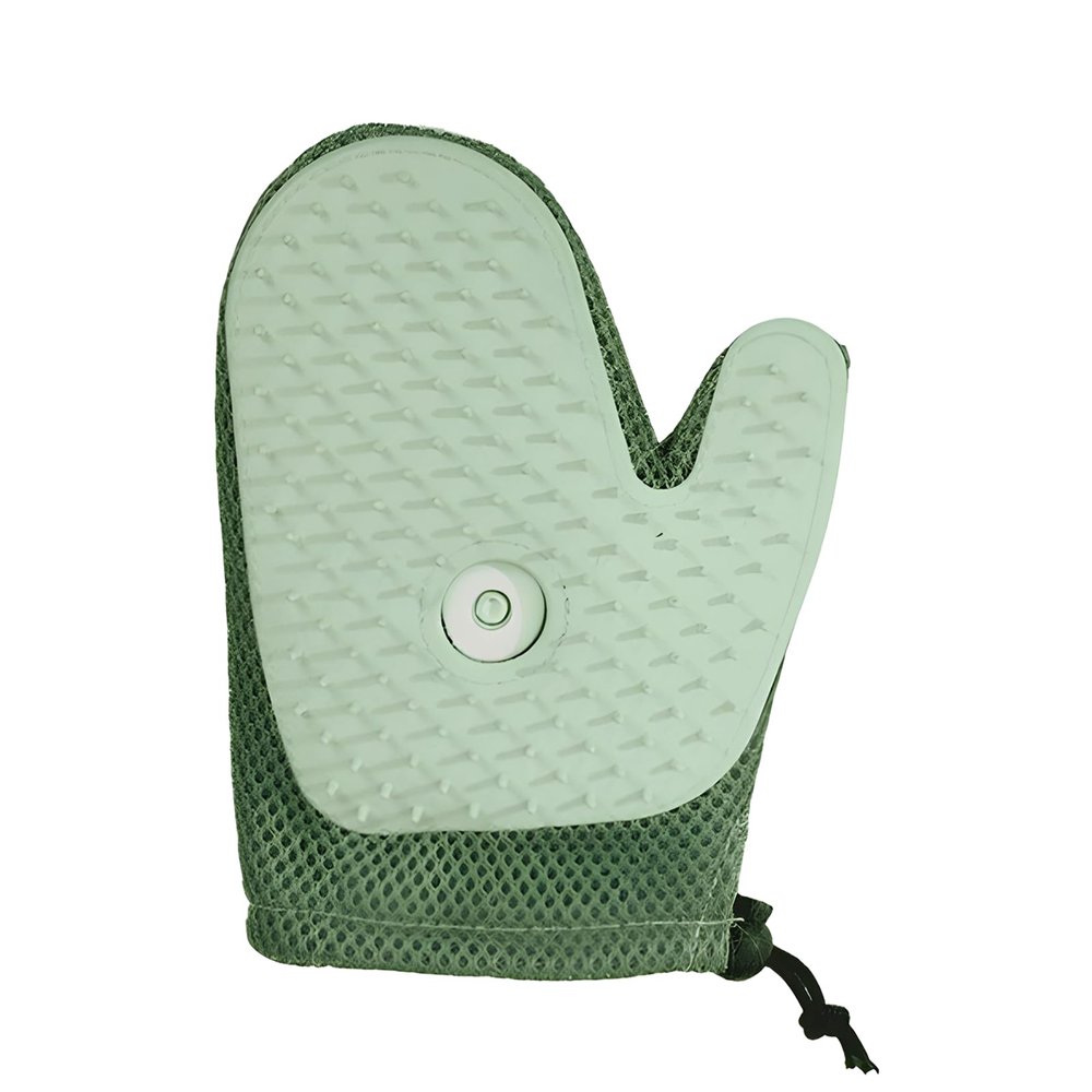 YKLWORLD Cat Grooming Spray Glove, Pet Hair Removal Glove with Spray Mist, Reusable Double Sided Deshedding Mitt for Furniture Carpet (Green)