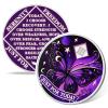 Moonlit Butterfly of Hope 3 Year Sobriety Coin, Affirmation AA Chips, Addiction Recovery Three Year Sober Coins, Celebrating Recovery Anniversary Token, NA AA Sobriety Gifts for Men Women view 1