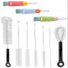 10 Pcs Bottle Brush and Lid Cleaning Brush Set, Long Water Bottle Straw Cleaner Brush for Wine Decanter Narrow Neck Bottles, Home Kitchen Crevice Brush Tools view 1