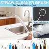 10 Pcs Bottle Brush and Lid Cleaning Brush Set, Long Water Bottle Straw Cleaner Brush for Wine Decanter Narrow Neck Bottles, Home Kitchen Crevice Brush Tools view 4
