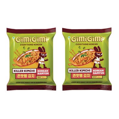 GIMI GIMI - Killer Kimchi Noodles 125g Each (Pack of 2)