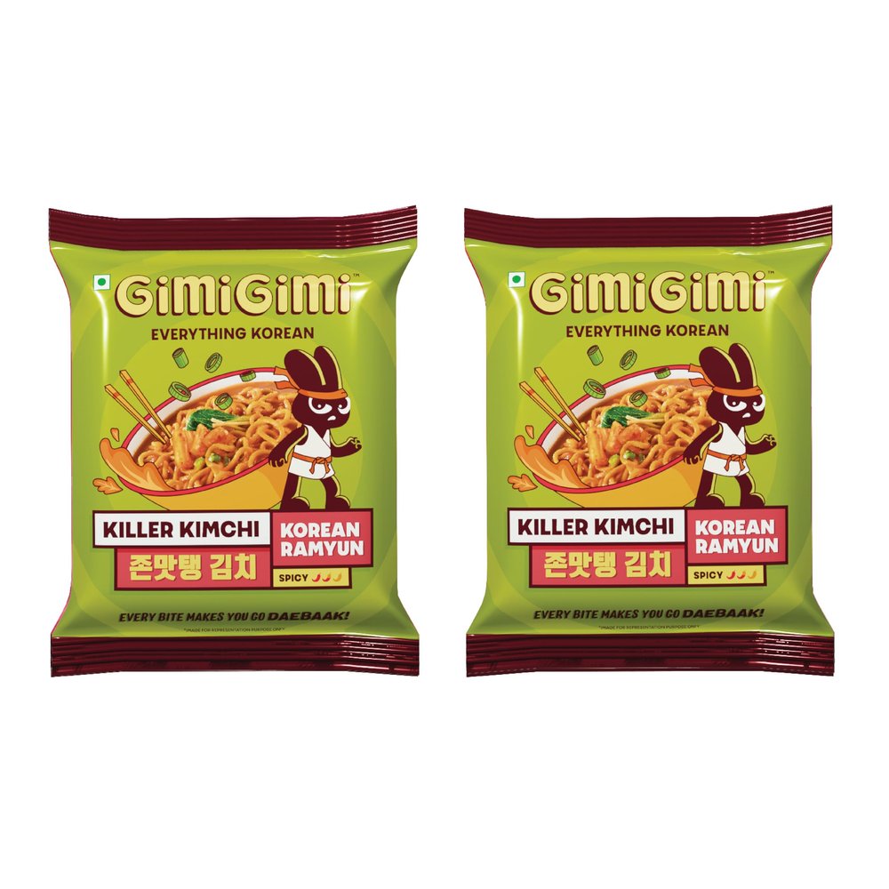 GIMI GIMI - Killer Kimchi Noodles 125g Each (Pack of 2)