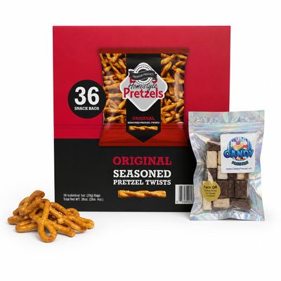 Dots Homestyle Pretzels Original Seasoned Twists 36 Individual 1oz Snack Bags Bold Savory Flavor, Perfect for On-the-Go, Lunches, or Sharing with Candy Freezer Freeze Dried Ice Cream Bites - Candy