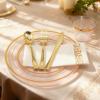 AIRE Pink Gold Plastic Plates Set, 350PCS Disposable Tableware for 50 view 3